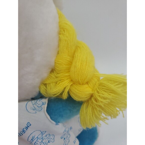 Vintage Smurfette Plush Smurf Character From 1981 10" Sitting Korea Peyo Wallace - Picture 8 of 12